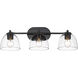 Roxie 3 Light 25 inch Matte Black Bath Fixture Wall Light